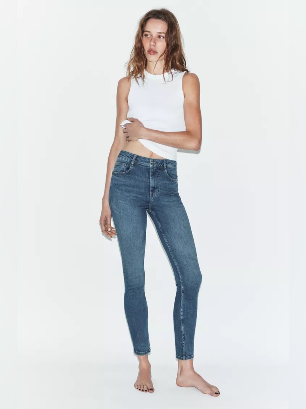 Zara Trafaluc High Rise Skinny Jeans Light Wash US 4